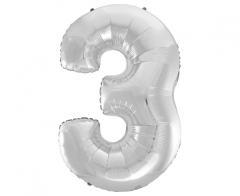 Folijski balon B&C broj 3 Silver
