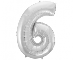 Folijski balon B&C broj 6 Silver