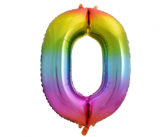 Folijski balon B&C broj 0 Rainbow