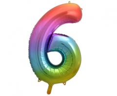 Folijski balon B&C broj 6 Rainbow