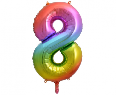 Folijski balon B&C broj 8 Rainbow