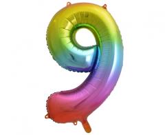 Folijski balon B&C broj 9 Rainbow