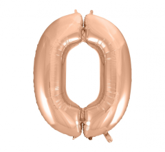 Folijski balon B&C broj 0 Rose Gold