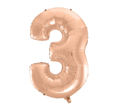 Folijski balon B&C broj 3 Rose Gold