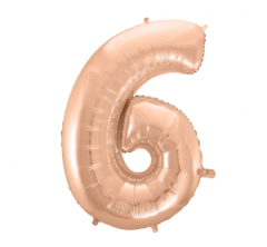  Folijski balon B&C  broj 6 Rose Gold