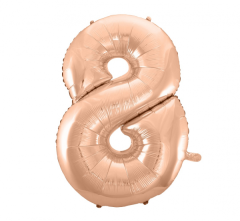 Folijski balon B&C broj 8 Rose Gold