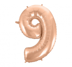 Folijski balon B&C broj 9 Rose Gold