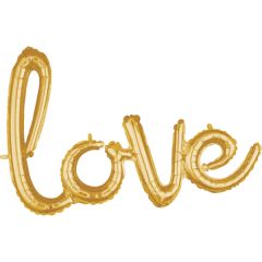 Napis Love gold folijaki balon 78x53 cm