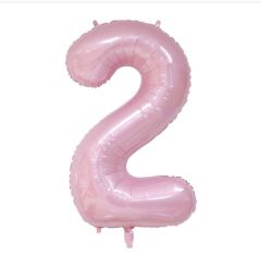Folijski balon broj 2 Pastel Pink