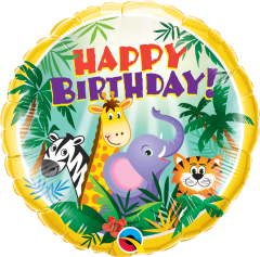 Standard Bday Jungle Friends folijski balon