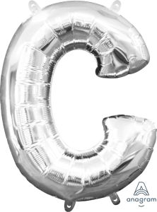 Mini folijski balon slovo C Silver  