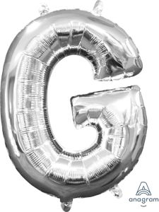 Mini folijski balon slovo G Silver  