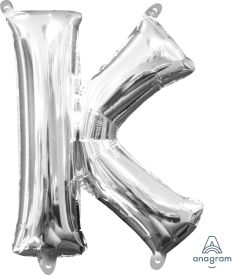 Mini folijski balon slovo K Silver  