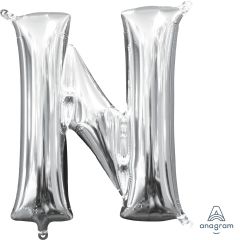 Mini folijski balon slovo N Silver  