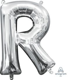 Mini folijski balon slovo R Silver  