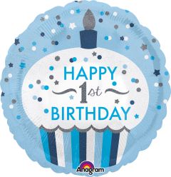 Standard 1st Birthday Cupcake Boy folijski balon