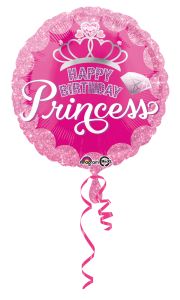Standard Princess Crown & Gem HBD folijski balon