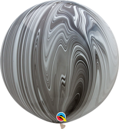 Latex baloni 90 cm Black&White SuperAgate