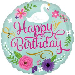 Standard Floral Swan folijski balon