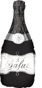Maxi Bubbly Wine Bottle Black folijski balon