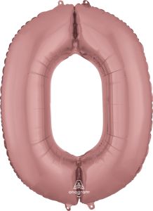 Folijski balon broj 0 Rose Gold