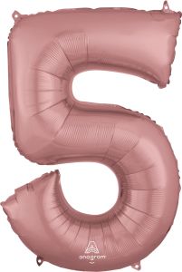 Folijski balon broj 5 Rose Gold