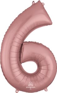 Folijski balon broj 6 Rose Gold