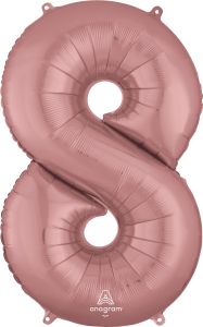 Folijski balon broj 8 veliki Rose Gold