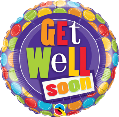 Mini Get Well Dot Patterns folijski balon na štapiću