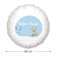 90 cm Dobro Došao blue folijski balon