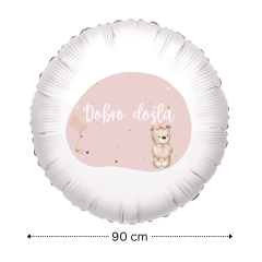 90 cm Dobro Došla pink folijski balon