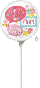 Mini Best Mom Ever Bubbles folijski balon na štapiću