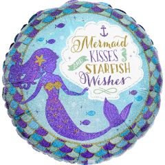 Standard Mermaid Wishes & Kisses folijski balon