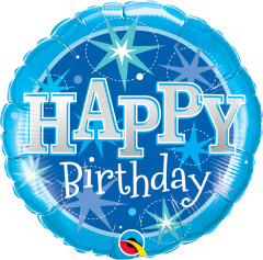 Bday Blue Sparkle folijski balon
