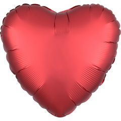 Standard "Silk Lustre Dark Red Heart" folijski balon