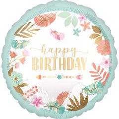 Standard BOHO Birthday Girl Satin folijski balon