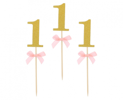 Cake Picks 1 st Birthday Pink ukras na štapiću