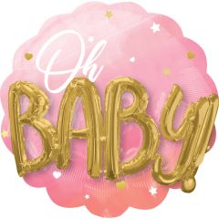 Maxi Multi Pink Baby Girl folijski balon