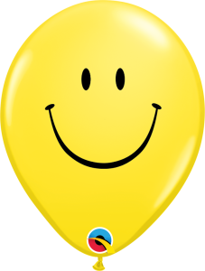 Lateks baloni 28cm Smile Face Yellow