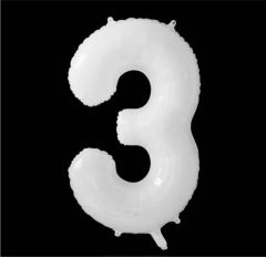 Folijski balon broj 3 White