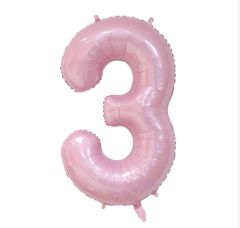 Folijski balon broj 3 Pastel Pink