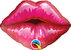 Mini Big Red Kissey Lips folijski balon na štapiću
