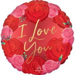 Standard Satin Luxe I Love You Rosen folijski balon