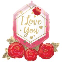 Maxi I Love You Gem And Roses folijski balon