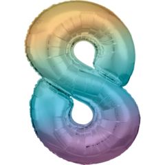 Folijski balon broj 8 Pastel Rainbow