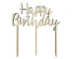 Happy Birthday Drvena dekoracija za tortu