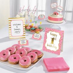 1st Birthday Pink & Gold set za dekoraciju