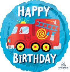 Standard Happy Birthday Fire Truck folijski balon