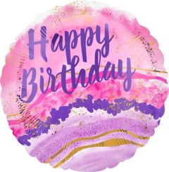 Standard Birthday Watercolor Marble folijski balon
