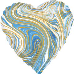 Standard Marblez Blue Heart folijski balon